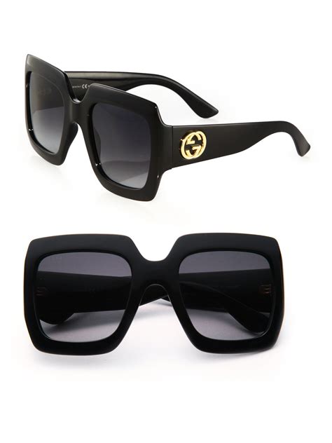 gucci square sunglasses black|gucci oversized black square eyeglasses.